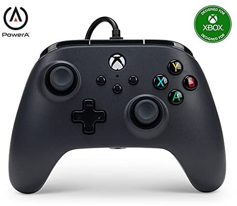 Kabelgebundener PowerA Controller für Xbox Series X|S und Windows 10/11 - Schwarz, Gamepad, kabelgebundener Videospiel-Controller, Gaming-Controller, kompatibel mit Xbox One, Offiziell lizensiert