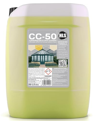 20L CC-50 Conservatory Cleaner | UPVC Cleaner and Restorer White | Conservatory Roof Cleaner | Perfect for Conservators, doors, Windows, Frames, UPVC Roofs | Available in 1L, 5L, 20L, 25L