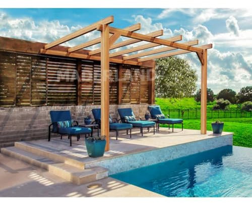 Maderland Pergola adossée Bois - Andorra, Dimensions 300 x 300 cm, Ancrage Aucun
