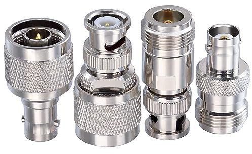 TUOLNK N-Typ auf BNC Adapter Set - 4-Teiliges RF Koaxial Stecker Kit für WiFi Antenne, FPV Drohne, SDR Antenne
