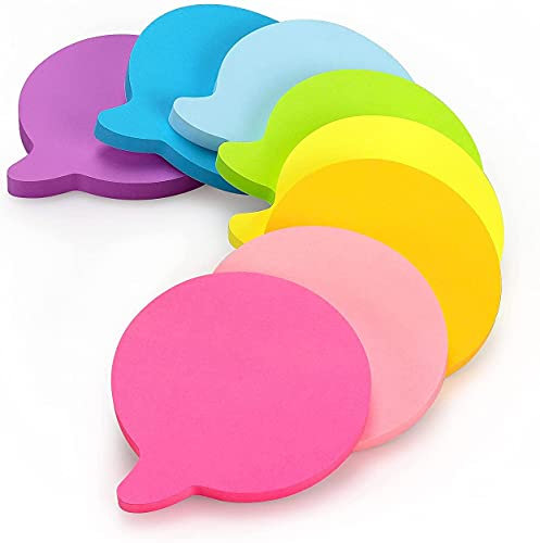 Early Buy 3x3 Bubble Shape Sticky Notes with 8 Color Self-Stick Notes 8 Pads/Pack, 75 Sheets/pad,Yellow,Orange,Blue,Green,Pink,Red,Purple,3 x 3 inches