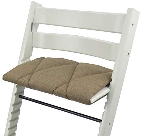 BAMBINIWELT Kissen für Erwachsene, Juniorkissen, Sitzkissen für Trittbrett, kompatibel mit Hochstuhl Stokke Tripp Trapp, Sitzkissen, Großes Kissen für Fußbrett (braun)