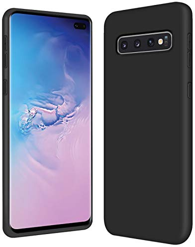 CoolGadget TPU Handyhülle für Samsung Galaxy S10 Plus Silikonhülle, farbige TPU Soft Case mit Grip-Oberfläche, kompatibel mit Samsung Galaxy S10 Plus (6,4 Zoll), Schwarz