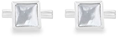 Tuscany Silver Herren-Manschettenknöpfe Perlmutt quadratisch Sterlingsilber 12x12mm