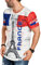 Herren T-Shirt Tee Shirt Oversize Fan Trikot Rundhals-Ausschnitt France Paris Urlaub EM Fußball Frankreich M