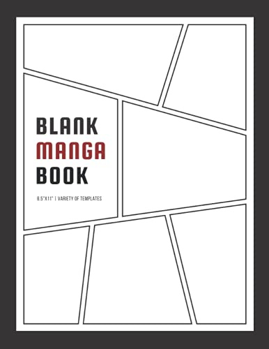 Blank Manga Book: Create Your Own Manga & Anime Sketchbook – Blank Manga Panels Pages | Manga Anime Blank Comic Book Draw Your Own Comics | Manga ... | Simple Black White Design (Large 8.5”x11”)