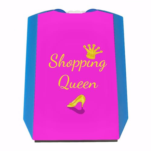 Shopping Queen Parkscheibe in rosa mit Krone und 2 Einkaufswagenchips als Geschenkidee zu Weihnachten oder zum Valentinstag für Frauen die Shoppen und Einkaufen lieben