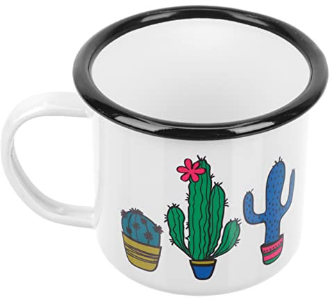 Zerodeko Emaillebecher Wasserbecher Trinkbecher Emaillebecher Teetasse Kreativer Trinkbecher für Kaffee Tee Kakao Milch Unempfindlich gegen Flecken Verarbeitet Glatte Ränder