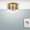 Lightbox moderne Deckenlampe - Deckenleuchte mit dekorativem Glas-Schirm - geeignet für 3x E14 Leuchtmittel - Glas/Metall - Gold/Rauchglas - 30 cm Durchmesser