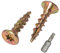 SKIR'CO (Lot de 1000 pièces) Vis à bois universelles en acier zingué jaune 4,0 x 20 mm, tête fraisée Torx, type 17, vis à panneaux d'aggloméré (1000, 4,0 x 20 mm)