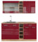 Vicco Singleküche R-Line, Bordeaux Hochglanz/Eiche Gold, 160 cm ohne Arbeitsplatte