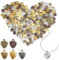 Keboyoe 250 Stück Mini Herz Anhänger Antique Herzanhänger Basteln Metall Charm Anhänger Vintage Herzanhänger Made with Love Anhänger für DIY Handwerk Schmuck Herstellung Zubehör (5 Farben)