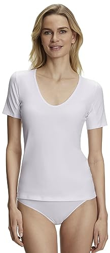 FALKE Damen Daily Climate Control Outlast® Round Neck Unterwäsche Unterhemd tiefer V-Ausschnitt hautfreundlich feuchtigkeitsregulierend schnelltrocknend atmungsaktive nachhaltige Baumwolle 1 Stück