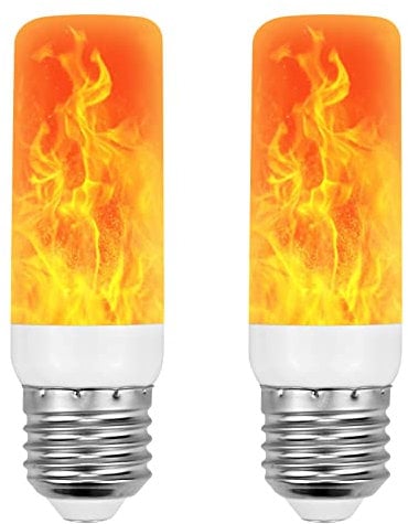 LED Flame Effect Light - 4 Lighting Modes, 5W E27 Outdoor Bulb for Christmas, Halloween, Party, Dancing, Garden Decorative Lighting (2 PCS)