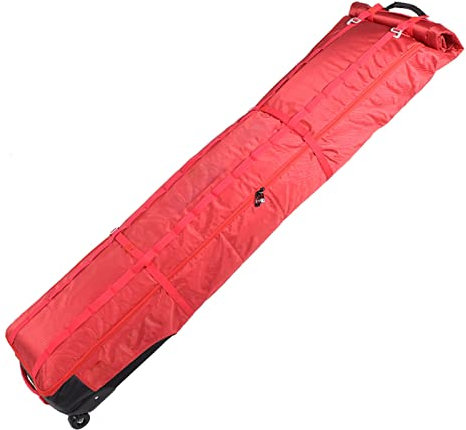 Skitasche mit großem Fassungsvermögen und Rollen, gepolsterte, gefaltete Einzel-/Doppel-Snowboardtasche, für Straßenfahrten und Flugreisen