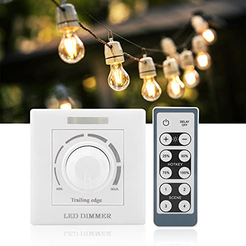 Tbest Luce Led Dimmer Regolabile Controllo Luminosità Telecomando Ir 200W(220V) Dimmer Per Led 220V Con Telecomando,Led-Kabeldimmer,Smart Life Dimmer Switch Wall Led,Led Dimm