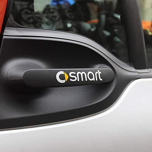 ARCEEN 4pcs Auto Emblem Aufkleber für Smart Fortwo 450 451 453, Aluminium, Autoaufkleber, Silber, Fahrzeug-spezifisch, Compact car