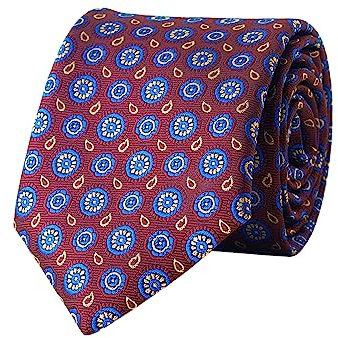 WANYING Bordeaux 8cm Krawatte Binder Schlips Herrenmode Jacquard Gewebte Standard Krawatte Business Casual Formell Hochzeit Party Retro - Bordeaux Geblümt