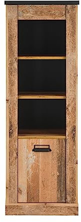 Furn.Design Midischrank in Used Wood hell und anthrazit Regalschrank 51 x 146 cm, Stove
