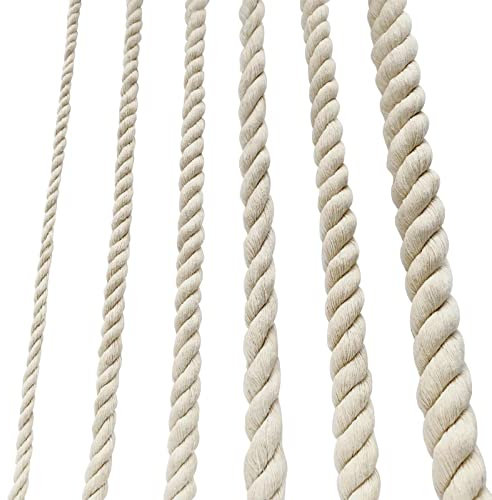Corde en coton épaisse blanche - Corde souple - 20 mm - Pour jardin, macramé, plante - Kit de suspension (10 m)