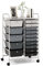GOPLUS Rollwagen mit 15 stapelbaren Schubladen, Schubladenwagen Farbewahl, Beistellwagen Haushaltswagen Rollcontainer Badrollwagen Badtrolley Badregal (Grau)