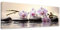 Feeby Bilder Orchidee Zen Spa 90x30 cm 1 tlg Modern Leinwandbilder Bild auf Leinwand Kunstdruck Wand Bild Wanddeko Design Schlafzimmer Büro Flur Hotel Spa Wohnzimmer Wasser Kerzen Steine Violett