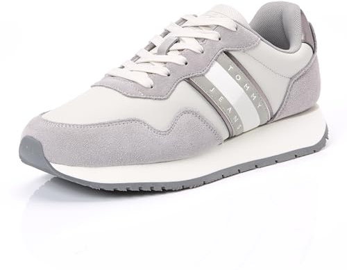 Tommy Jeans Damen Runner Sneaker Eva Metallic aus Wildleder, Grau (Stratus Grey), 39