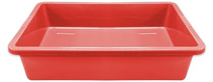 Heavy Duty Large Plastic Potting Tray Rectangle Multi Purpose Garden Greenhouse Plant Pot Tidy Work Table (Length: 64.5cm - Width: 49cm - Height: 12cm) (Red)