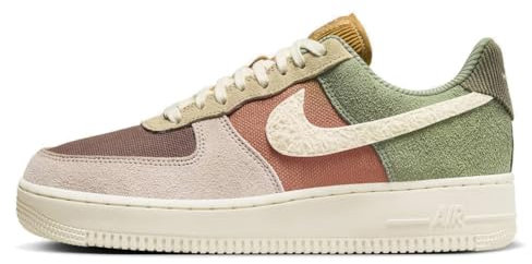 Nike Air Force 1 '07 LX Women's Shoes (FZ3782-386, Oil Green/Terra Blush/Sesame/Pale Ivory), Oil Green/Terra Blush/Sesame/Pale Ivory, 42.5 EU