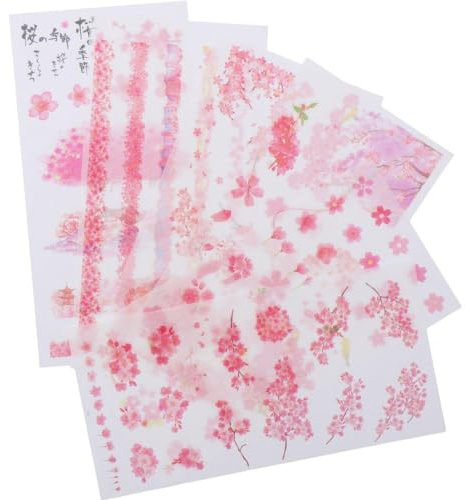 YYlingx 24Sheets Flower Stickers Cherry Blossoms Stickers Scrapbook Stickers for DIY