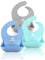 BEBOAN Silikon Baby Lätzchen, 3 Stück wasserdichtes Lätzchen(4-60 Monate), Lätzchen für Babys & Kleinkinder | Schnelltrocknend, lebensmittelechtes Material, Unisex (Blau/Hellgrün/grau)