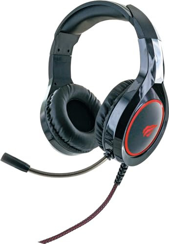 SCHWAIGER Gaming Headset USB E-Sports LED Kopfhörer Mikrofon PC Overears Verstellbarer Kopfbügel Schaumstoff-Polsterung Geräuschunterdrückung