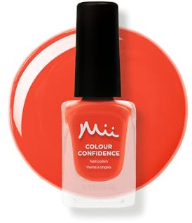 Mii Colour Confidence Quick Dry Nail Polish | Long Lasting & Fast Drying | Strengthening Nail Polish with Nourishing Formula | 14ml | Hottie, Bright Orange