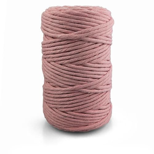 Netuno 1x Makramee Garn Rosa 5 mm 100 m gedreht Baumwolle Kordel Textilgarn Kordelband Naturgarn Baumwollgarn Dekoschnur Makrameeschnur Baumwolle Baumwollschnur Makramee Seil Baumwolle, SKRE-S2305/12