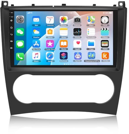 CAMECHO Android 13 Autoradio mit Navi für Mercedes Benz C Klasse W203 W209 C180 C200 2005-2009,9 Zoll Bildschirm Doppel Din Radio mit Bluetooth FM/RDS Mirror Link WiFi SWC