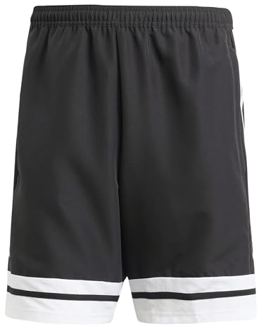 adidas Men's SQUADRA25 Downtime Woven Short, Black/White, L Tall