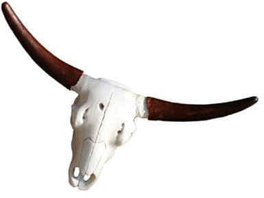 Einzigartige 3D-Tier-Bastelskulptur, Harze, langes Horn, Stierkopf, Wandkunst, Dekor, Harz, Material, geeignet für Garten und Hof, Wandkunst-Dekorationen