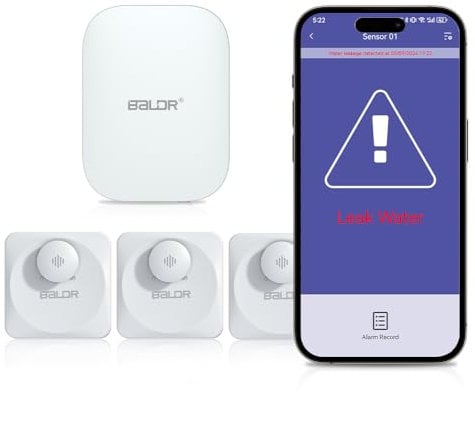 Smart Wassermelder IP66, für Küchen, Keller und Badezimmer Lautstärke von bis zu 100 dB 500M WLAN Wassersensor (Ohne Batterie) Homematic IP Wassersensor