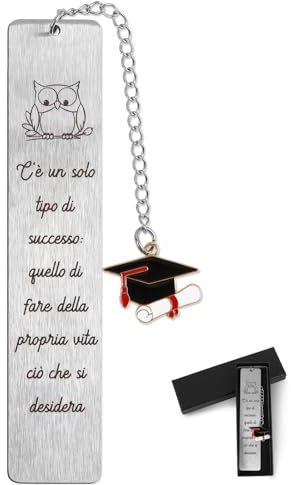 Segnalibro Laurea Metallo, Regalo Laurea Donna Uomo Ragazza, Segnalibri Particolari Regalo Amica Natale Laurea Compleanno