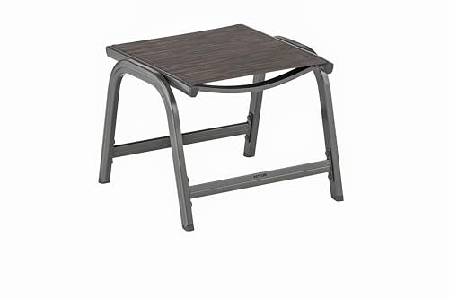KETTLER Gartenhocker Base | Gestell Aluminium anthrazit | wetterbeständiges Outdoorgewebe Bronze