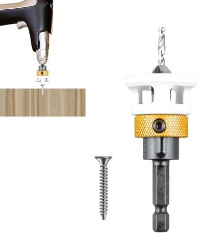 Broca con vástago hexagonal, juego de brocas avellanadas con profundidad ajustable, broca para madera, juego de brocas cónicas, avellanador estable para madera blanda, madera dura