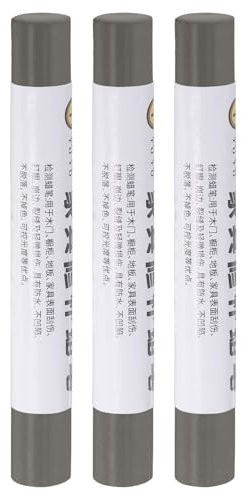 sourcing map Furniture Repair Crayons, 3Pcs - Wood Wax Filler Stick, Furniture Markers Touch Up - for Scratches Holes Tables Desks Wooden Floors Cover Ups, Medium Gray