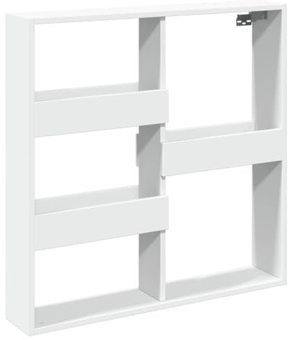 HEFZGDB Wandschrank Weiß 80x15x80 cm Holzwerkstoff Kleine Regale Kleines Wandregal Cd Regal Wandbrett für Arbeitszimmer Badezimmer Küche Schlafzimmer