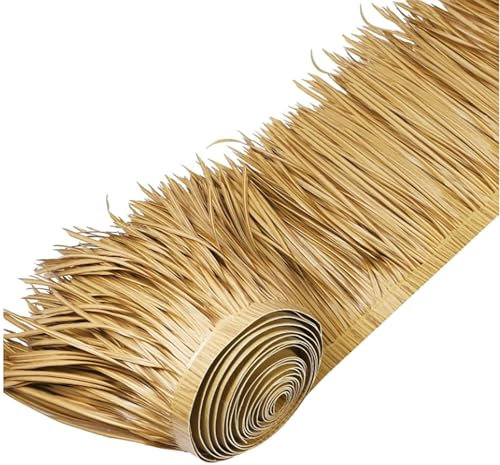 GQZJY Synthetisches Reetrollen Reetdach Künstliches Reetdekor UV-Beständige und Wetterfeste Wandpaneele Perfekt für Dächer Dekoration Partys, Gärten(Size:7m/22.9ft)