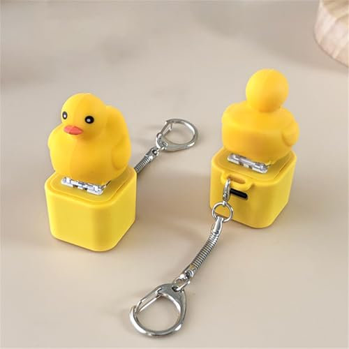 Duckeys Quacking Fidget Toy - Quacking Duck Zimt Toy Schlüsselanhänger, Enten Tastatur Schlüsselkaps Angst Relief Spielzeug, Entenschimple Clicker Quack Button Board Clicker (1STK)