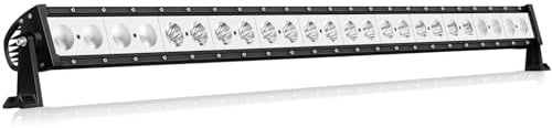 AUXTINGS 122 cm LED Lichtleiste, 120W Einreihig Spot & Flutlicht Lichtbalken Geländewagen, 12000 lm Nebelscheinwerfer Arbeit Licht Bar für 4x4 Auto UTV SUV Offroad Traktor Anhänger,12V/24V DC