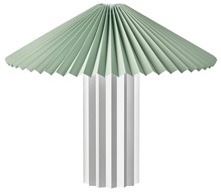blomus Tischleuchte -TAITE- | Designer Lampe von Theresa Rand | Plissee Schirm Textil & Aluminiumsockel | Ø 36 cm, Höhe 31 cm | E14 Fassung, dimmbar (Desert Sage)