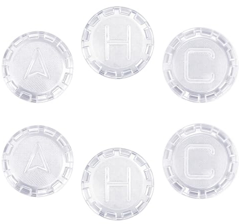 6pcs 80677 Faucet Index Buttons, Plastic Hot Cold Diverter Index Buttons Bathroom Shower Knobs Compatible with Midcor & Price Pfister Faucets (Transparent)