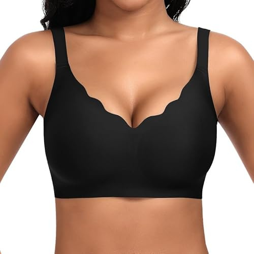 Cavotor Jelly Bras for Women Non Wired Seamless Support Wireless Comfort Bra for Large Breasts Soft Bras Ladies T Shirt Bralettes