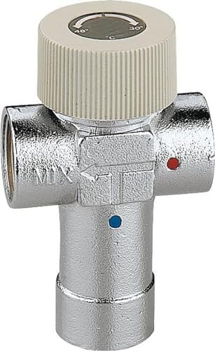 Caleffi 520430 Mitigeur Thermostatique Réglable 1/2'' 30-48 °C pour Chauffe-eau